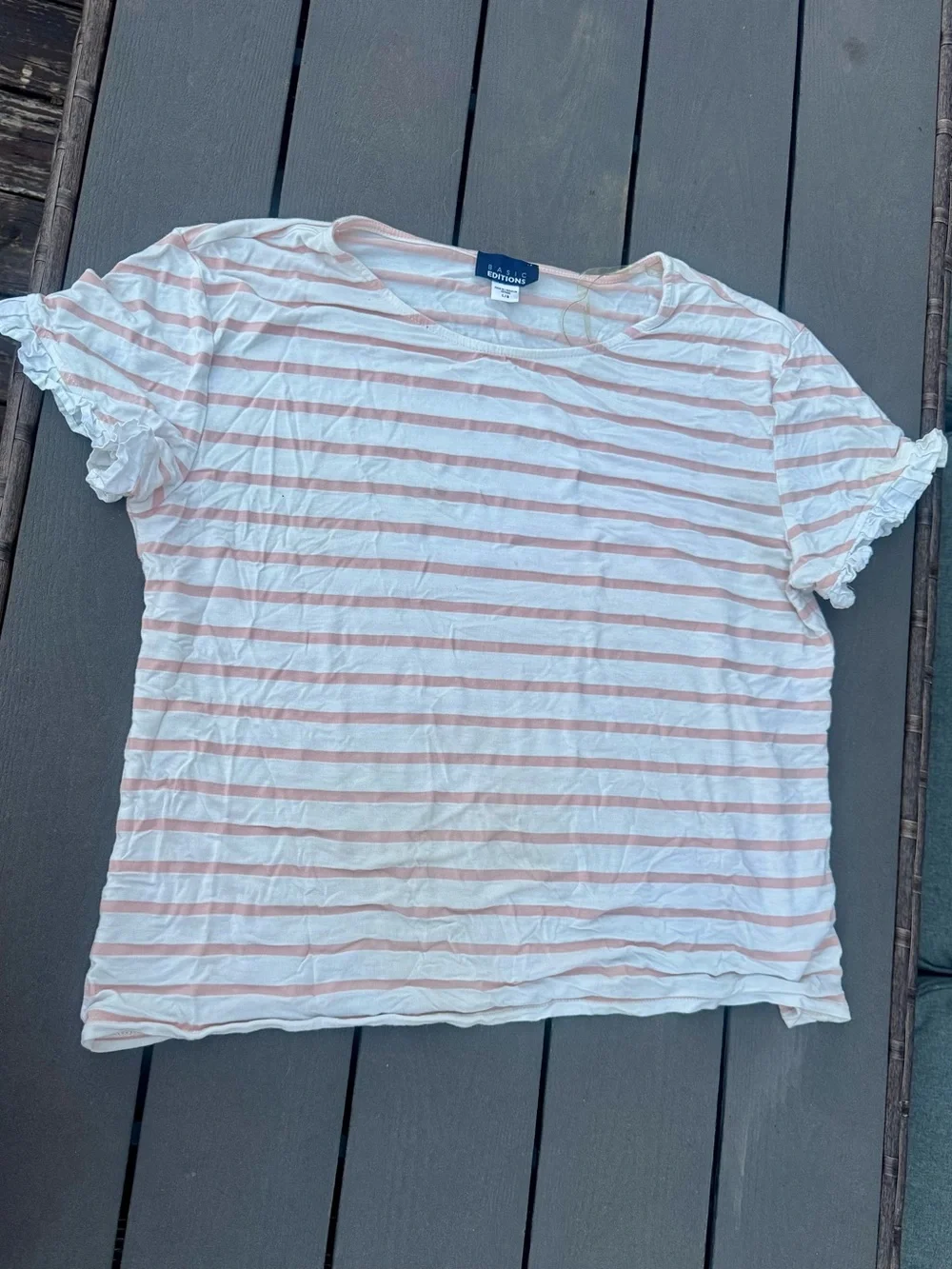 StPink & White Stripe Short Sleeve Tee